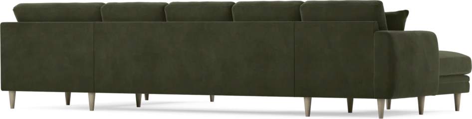 Eden - 3-sits soffa med schäslong vänster och divan höger - Grön
