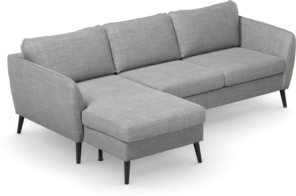 County - 3-sits soffa med flyttbar schäslong - Grå