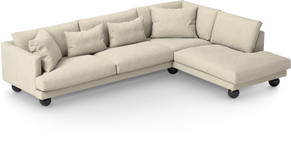 Harper - 3-sits soffa med divan höger - Vit