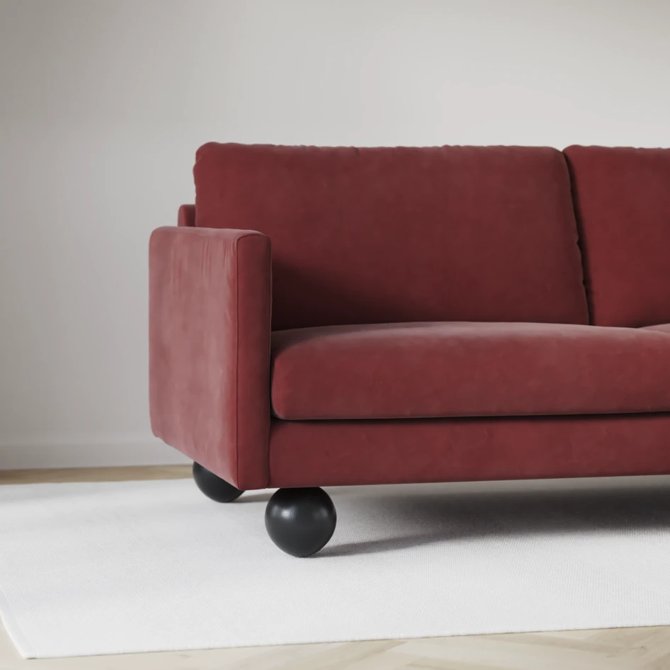 Madison - 2-sits soffa med divan höger - Rosa