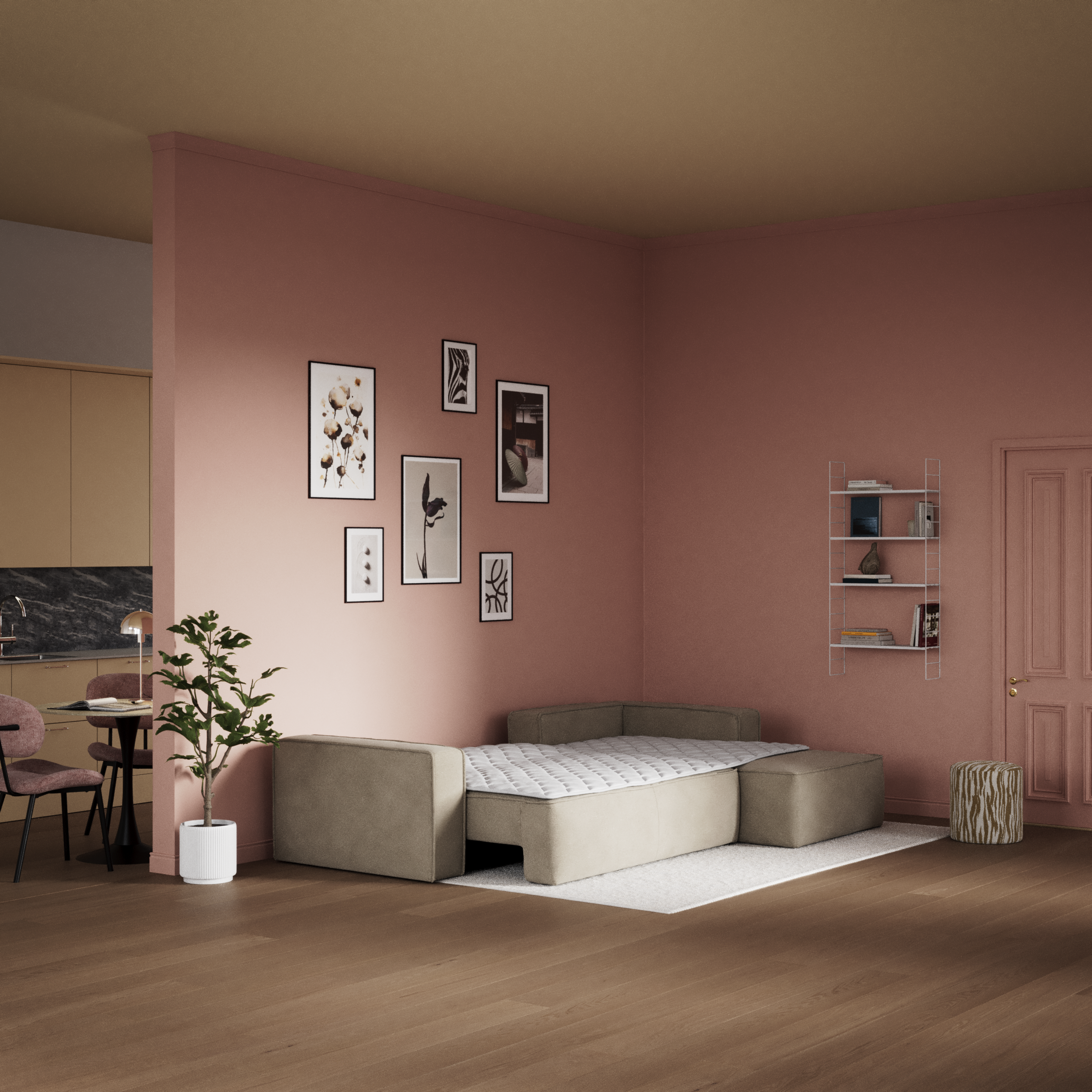 Ide - Bäddsoffa 3-sits med schäslong höger - inspiration