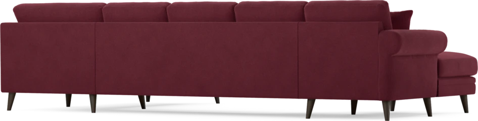 Eden - 3-sits soffa med schäslong vänster och divan höger - Röd