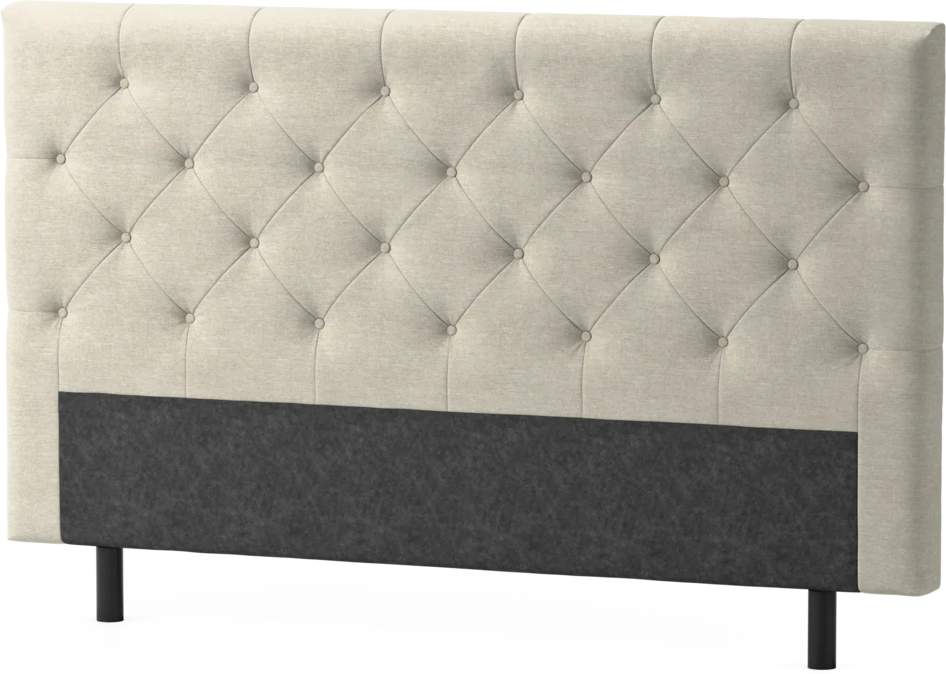 Delux Pikerad Låg - Sänggavel, 90-210 cm - Beige