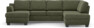 Friday - 3-sits soffa med schäslong vänster och divan höger - Grön
