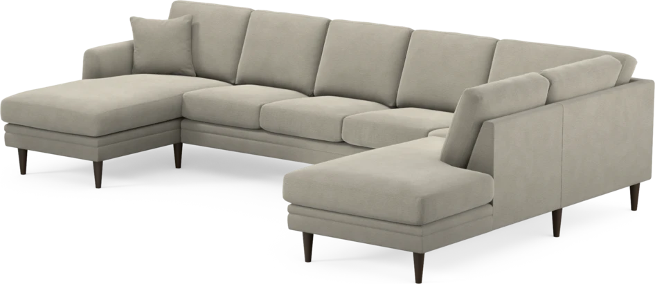 Eden - 3-sits soffa med schäslong vänster och divan höger - Brun