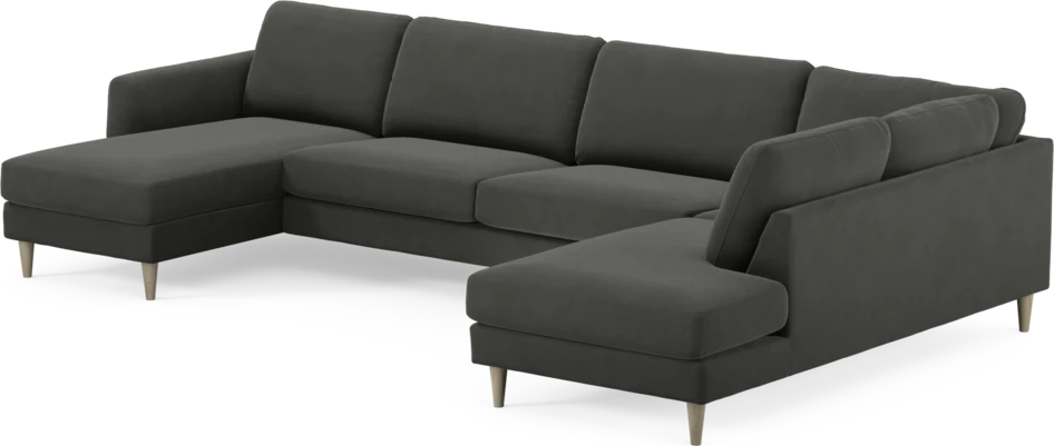Bridge - 3-sits soffa med schäslong vänster och divan höger - Grå