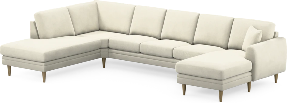 Eden - 3-sits soffa med divan vänster och schäslong höger - Vit