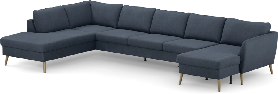 County - 4-sits soffa med divan vänster och schäslong höger - Blå