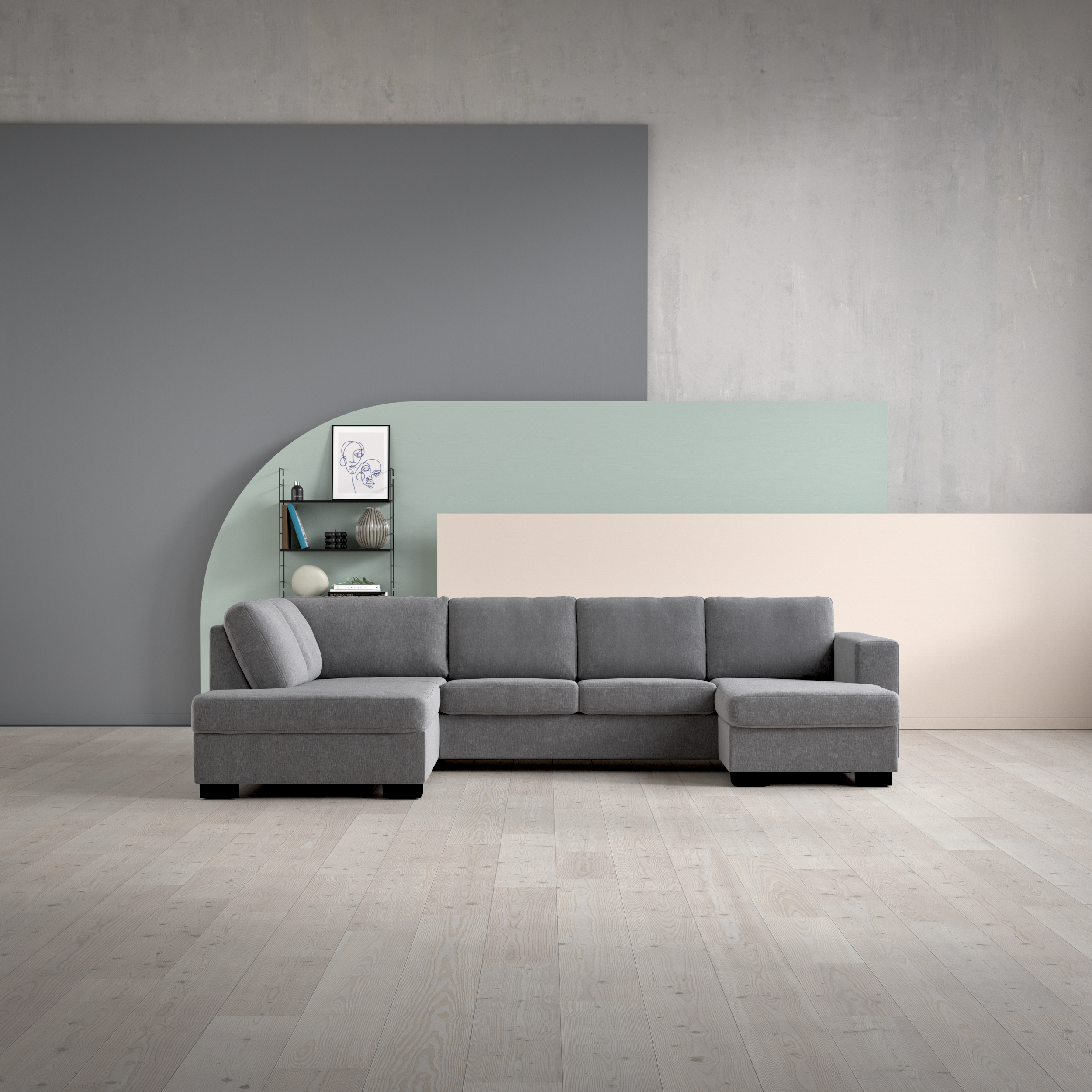 Nevada, 3-sits soffa med divan vänster och schäslong höger