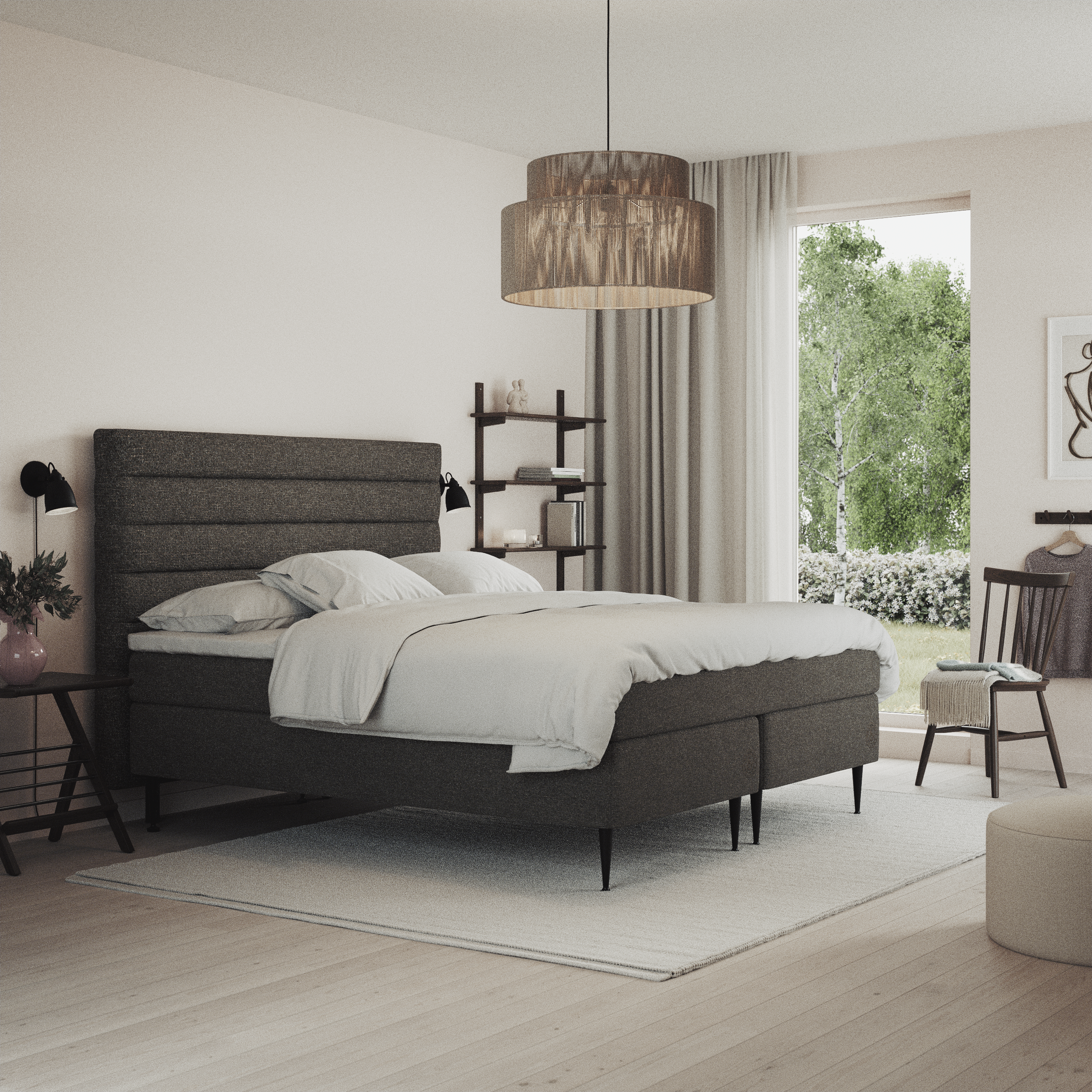 Asperö Comfort, Kontinentalsäng, dubbelsäng med bäddmadrass Comfort och sängben