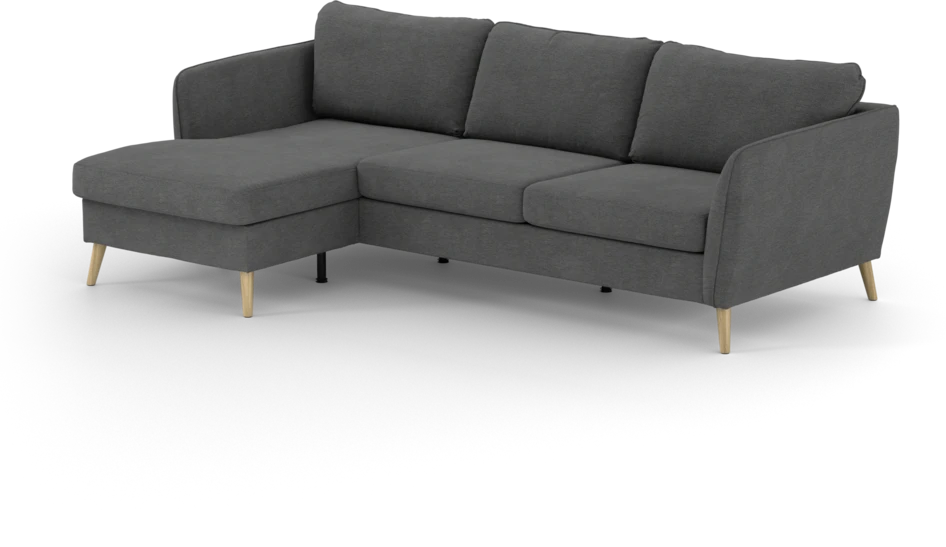 County - 3-sits soffa med flyttbar schäslong - Grå