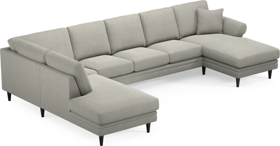 Eden - 3-sits soffa med divan vänster och schäslong höger - Grå