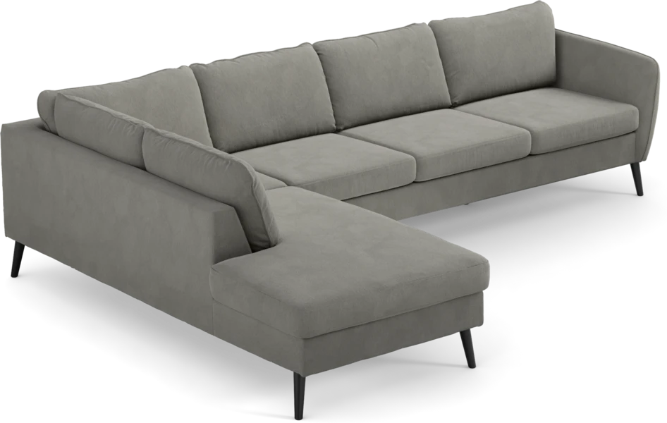 County - 3-sits soffa med divan vänster - Grå