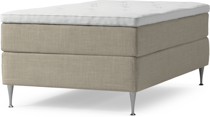 Delux Exclusive - Kontinentalsäng, enkelsäng 120 cm med bäddmadrass och sängben - Beige