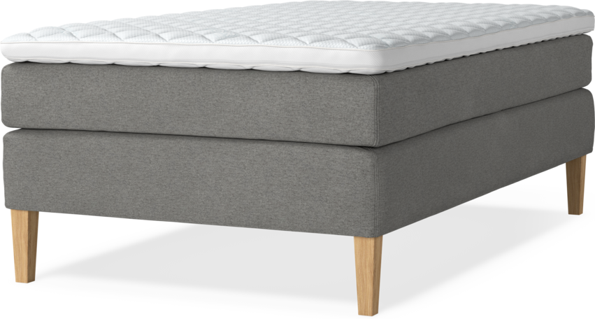 Delux Sense - Kontinentalsäng, enkelsäng 120 cm med bäddmadrass - Grå