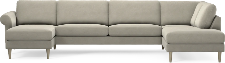 Bridge - 3-sits soffa med schäslong vänster och divan höger - Brun
