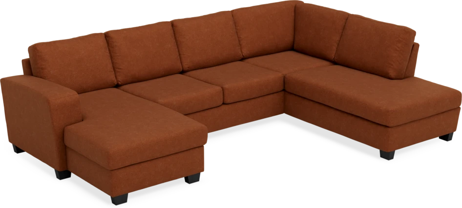 Friday - 3-sits soffa med schäslong vänster och divan höger - Orange
