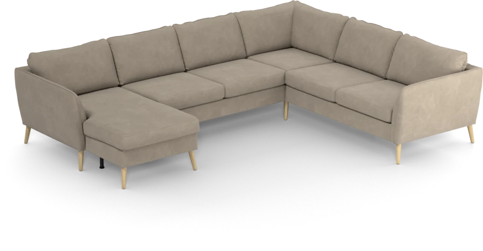 County - Hörnsoffa, 3+2-sits med schäslong vänster - Beige