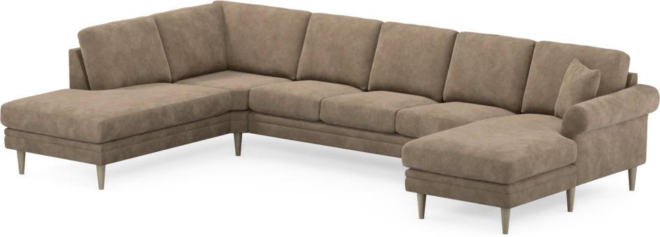 Eden - 3-sits soffa med divan vänster och schäslong höger - Beige