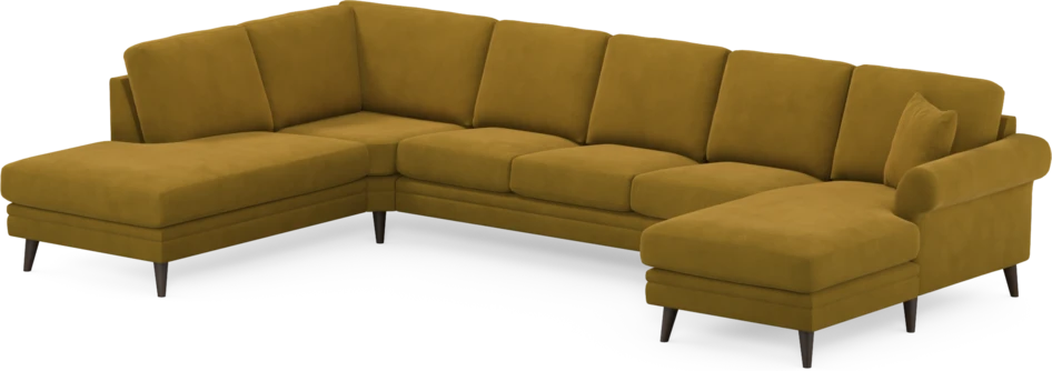Eden - 3-sits soffa med divan vänster och schäslong höger - Gul