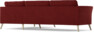 Bridge - 3-sits soffa med divan höger - Röd