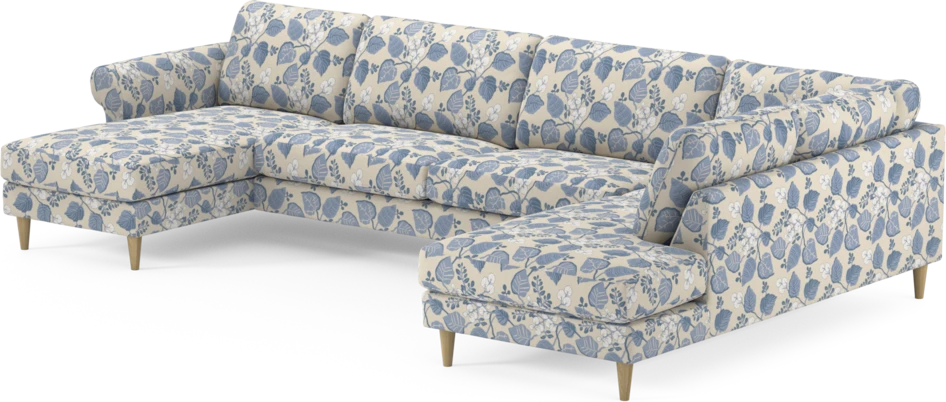 Bridge - 3-sits soffa med schäslong vänster och divan höger - Blå