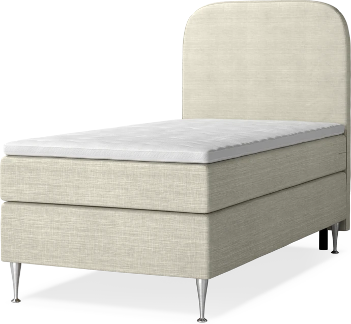 New York, Kontinentalsäng, enkelsäng med bäddmadrass, sängben och sänggavel slät