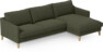 Winston - 3-sits soffa med schäslong, vändbar - Grön