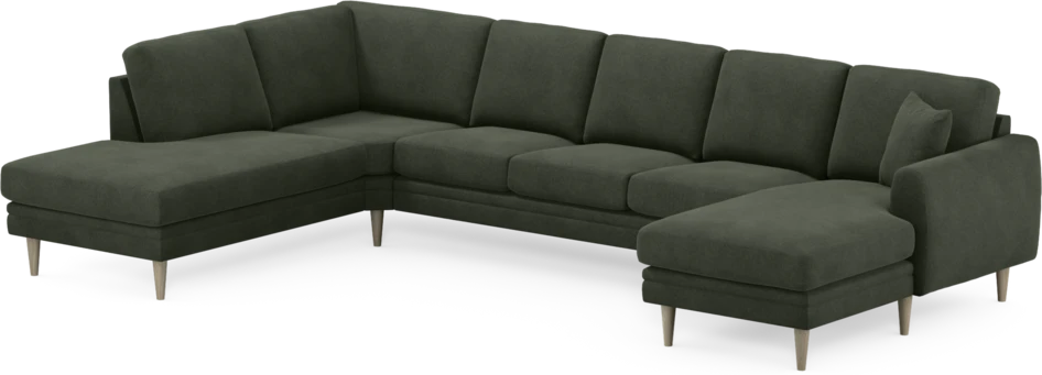 Eden - 3-sits soffa med divan vänster och schäslong höger - Grön