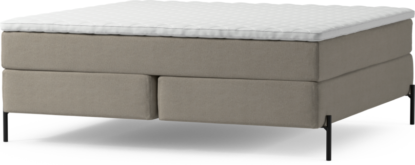 Delux Exclusive - Kontinentalsäng, dubbelsäng med bäddmadrass och sängben - Beige