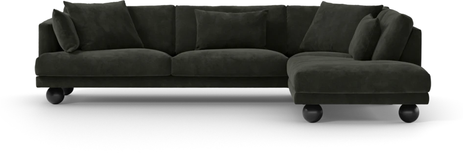 Harper - 3-sits soffa med divan höger - Svart
