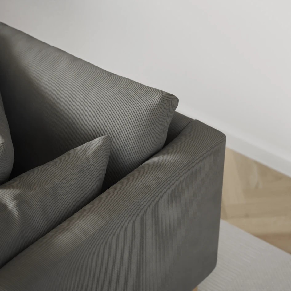 Harper - 3-sits soffa med divan höger - Grå