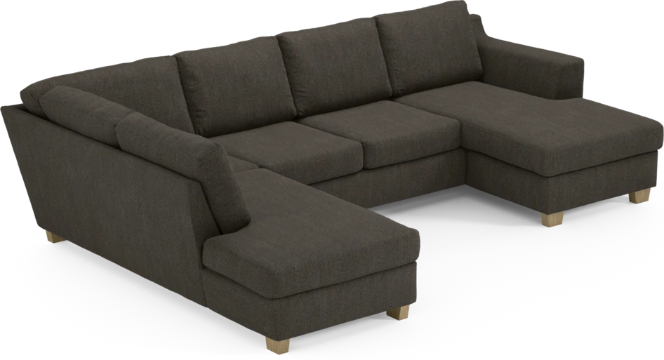 Friday - 3-sits soffa med divan vänster och schäslong höger - Brun