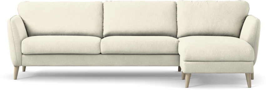 Bridge - 3-sits soffa med schäslong höger - Vit