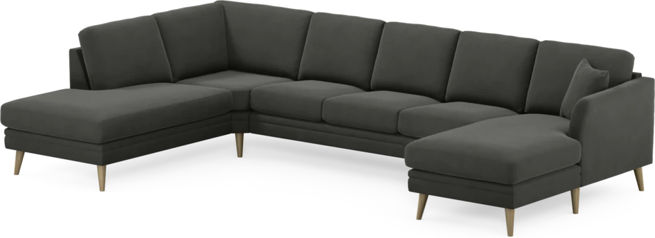 Eden - 3-sits soffa med divan vänster och schäslong höger - Grå