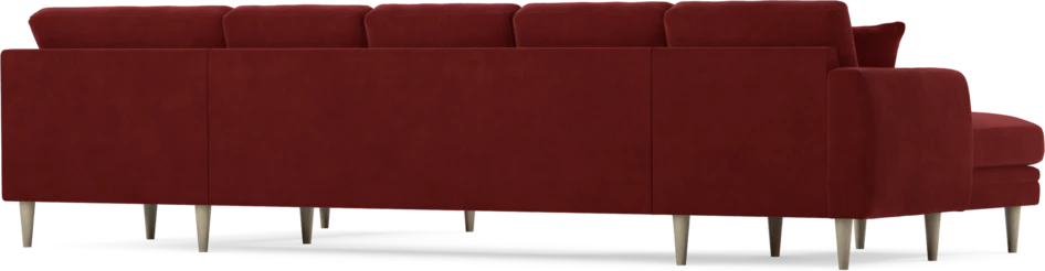 Eden - 3-sits soffa med schäslong vänster och divan höger - Röd