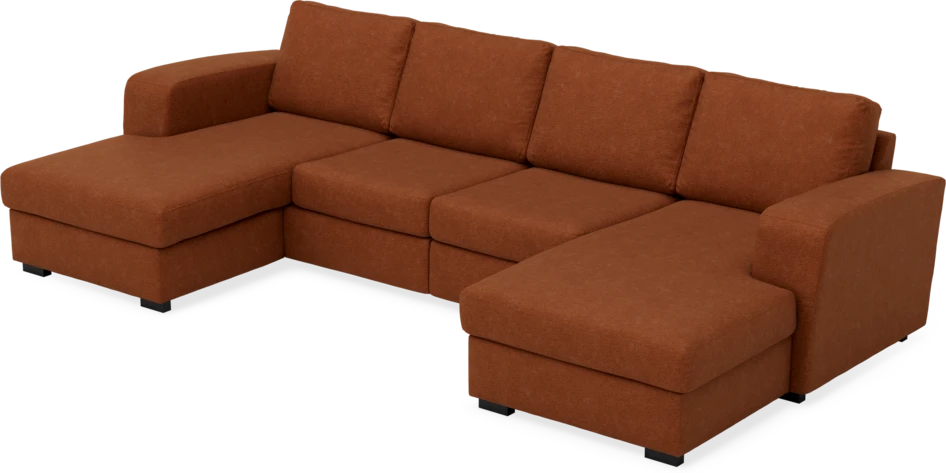 Friday - 2-sits soffa med två schäslonger - Orange