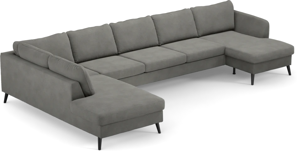 County - 4-sits soffa med divan vänster och schäslong höger - Grå