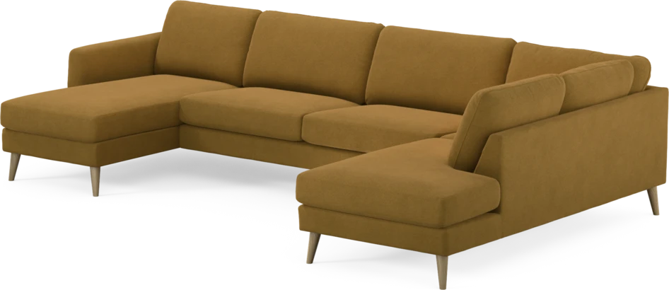 Bridge - 3-sits soffa med schäslong vänster och divan höger - Gul