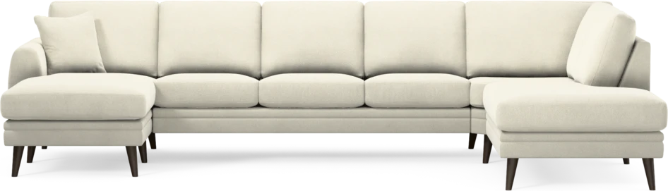 Eden - 3-sits soffa med schäslong vänster och divan höger - Vit