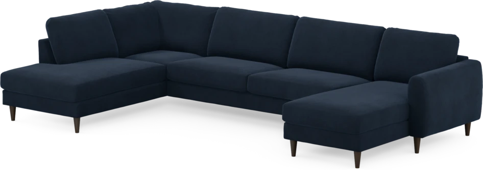Bridge - 3-sits soffa med divan vänster och schäslong höger - Blå
