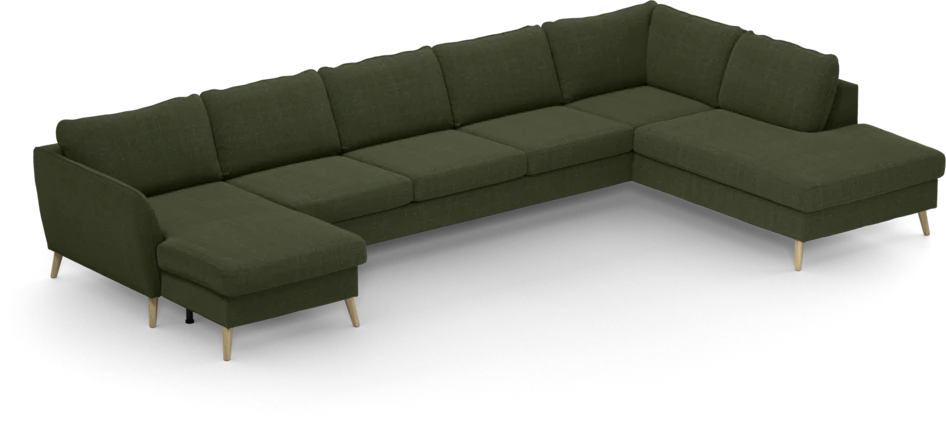 County - 4-sits soffa med schäslong vänster och divan höger - Grön