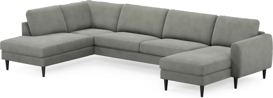 Bridge - 3-sits soffa med divan vänster och schäslong höger - Grå