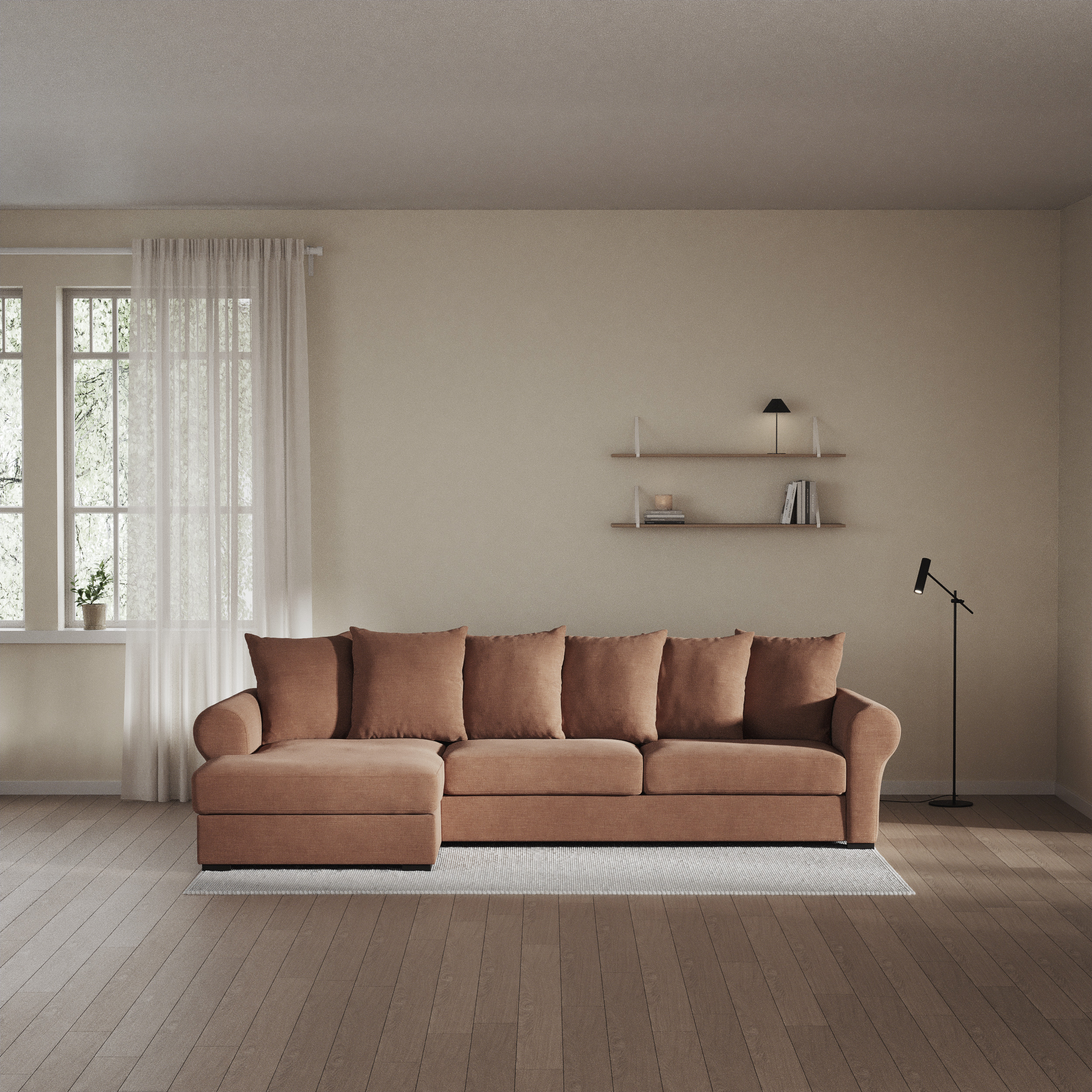 Town, 3-sits soffa med schäslong vänster