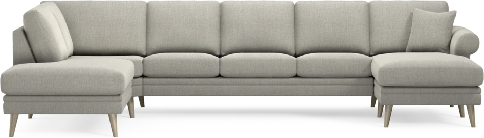 Eden - 3-sits soffa med divan vänster och schäslong höger - Grå