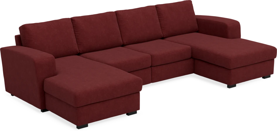 Friday - 2-sits soffa med två schäslonger - Rosa
