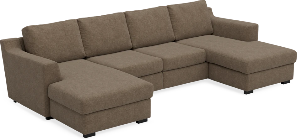 Friday - 2-sits soffa med två schäslonger - Brun
