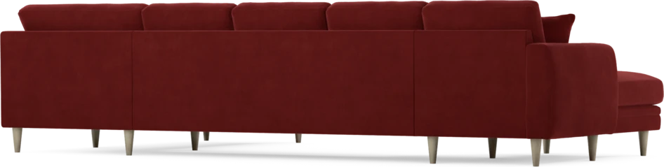 Eden - 3-sits soffa med schäslong vänster och divan höger - Röd