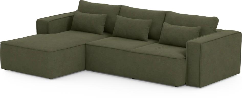 Ide - Bäddsoffa 3-sits med schäslong vänster - Grön