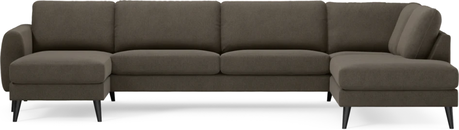 Bridge - 3-sits soffa med schäslong vänster och divan höger - Brun